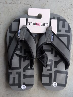Ecko Unlimited Gray and Black Men's Flip-Flops